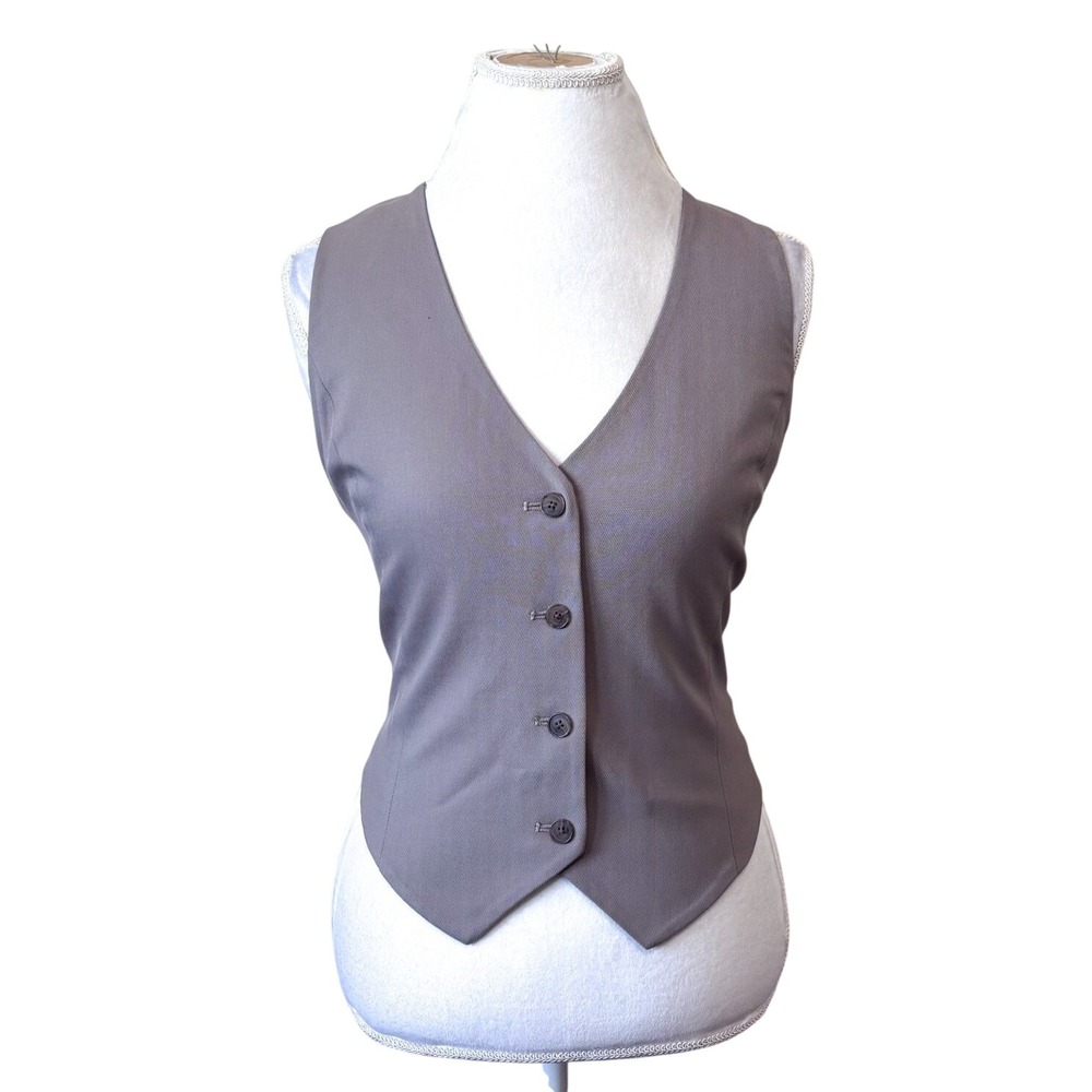 Babaton Womens Deniro Wool Vest 8 Taupe Waistcoat Tailored Aritzia Layer Formal